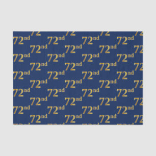 Blue, Faux Gold 72nd (Seventy-Second) Event Tissue Paper