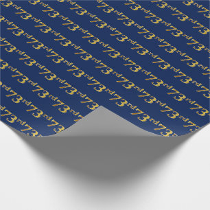Blue, Faux Gold 73rd (Seventy-Third) Event Wrapping Paper