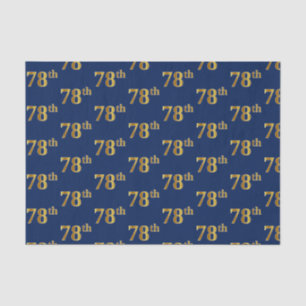 Blue, Faux Gold 78th (Seventy-Eighth) Event Tissue Paper