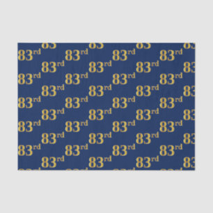 Blue, Faux Gold 83rd (Eighty-Third) Event Tissue Paper