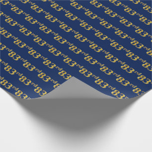 Blue, Faux Gold 83rd (Eighty-Third) Event Wrapping Paper