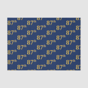 Blue, Faux Gold 87th (Eighty-Seventh) Event Tissue Paper