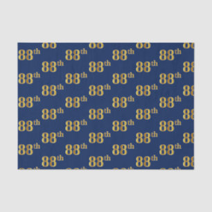 Blue, Faux Gold 88th (Eighty-Eighth) Event Tissue Paper