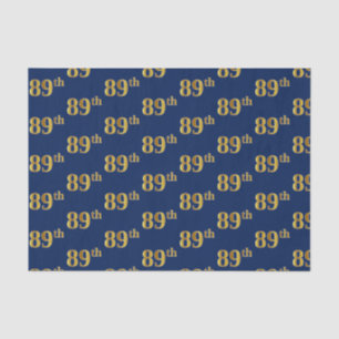 Blue, Faux Gold 89th (Eighty-Ninth) Event Tissue Paper
