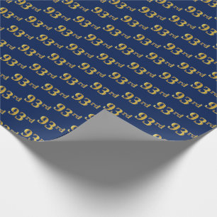 Blue, Faux Gold 93rd (Ninety-Third) Event Wrapping Paper