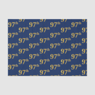 Blue, Faux Gold 97th (Ninety-Seventh) Event Tissue Paper
