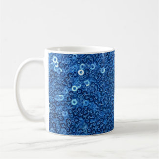 Blue Faux Sequin Coffee Mug