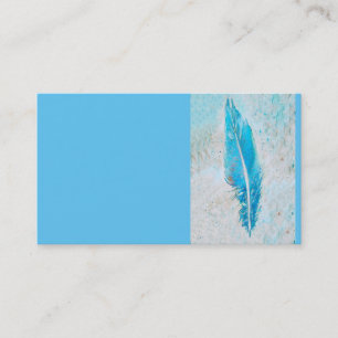 blue feather business card custom template