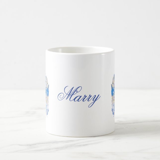 Blue Feather Coffee Mug (Center)