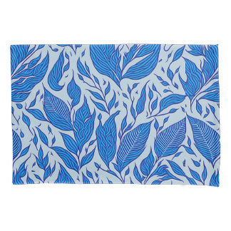 blue feather design pillowcase