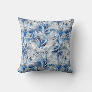 Blue Feather Elegant Modern and Stylish Cushion
