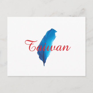 Blue Feather Taiwan Map Postcard