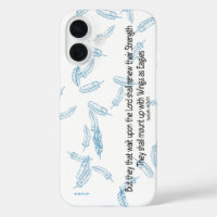 Blue Feathers Inspirational Scripture Quote 