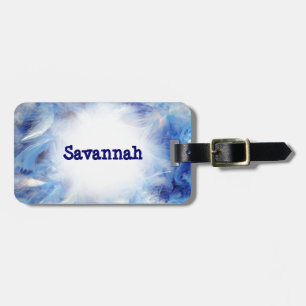 Blue Feathers Luggage ID Tag