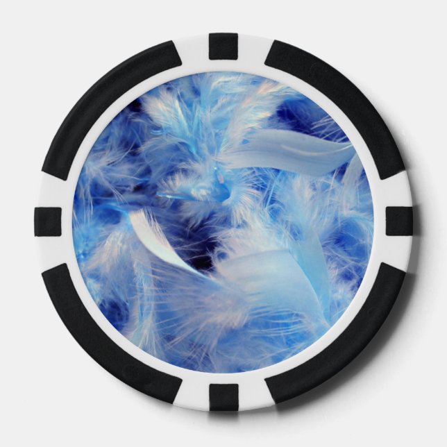Blue Feathers Poker Chips (Front)