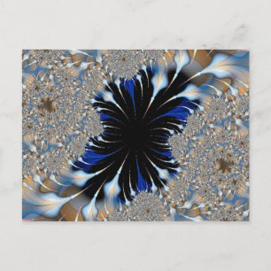 Blue Features Fractal Postcard