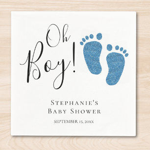 Blue Feet Baby Boy Baby Shower Napkin
