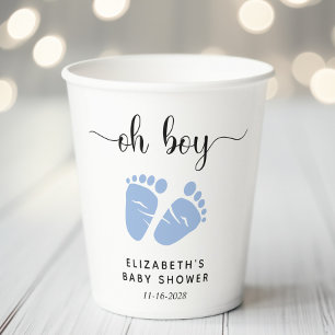 Blue Feet Boy Baby Shower Paper Cups