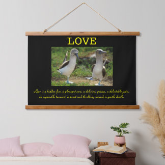 Blue feet ducks in love hanging tapestry