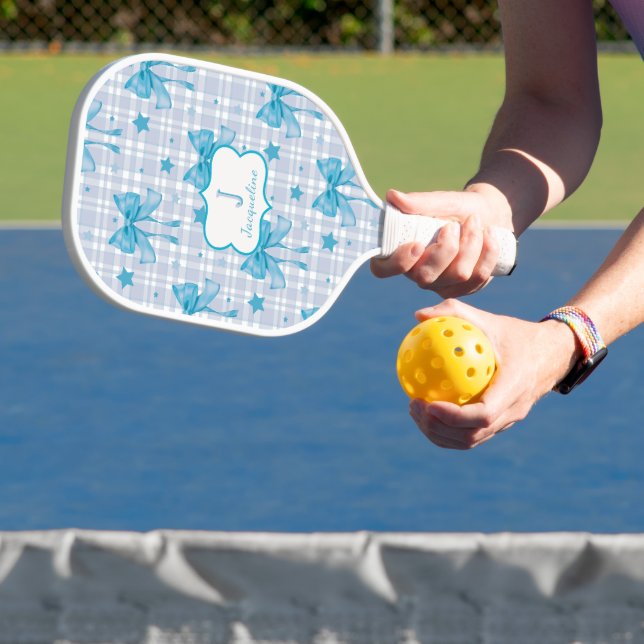 Blue Feminine Coquette Bows Pickleball Paddle (Insitu)