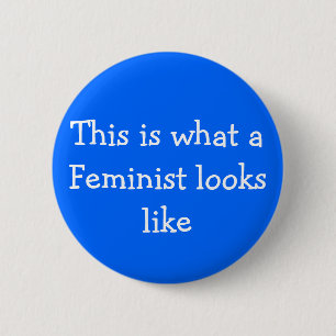 Blue Feminism pin