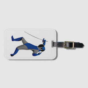 Blue Fencer Luggage Tag