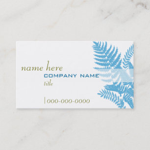 Blue Fern Leaves Profile Card