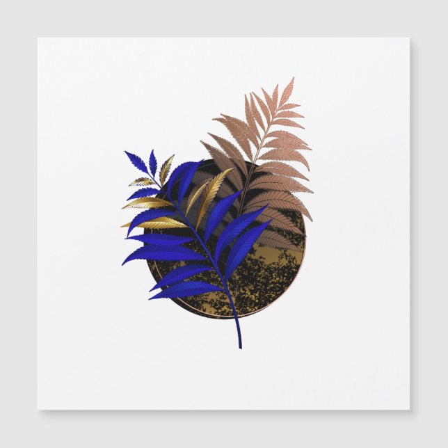 Blue fern on black circle (Front)