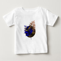 Blue fern on black circle