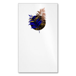 Blue fern on black circle magnetic business card
