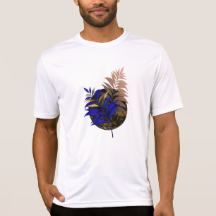 Blue fern on black circle T-Shirt