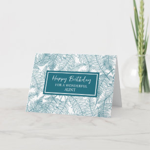 Blue Ferns Aunt Birthday Card