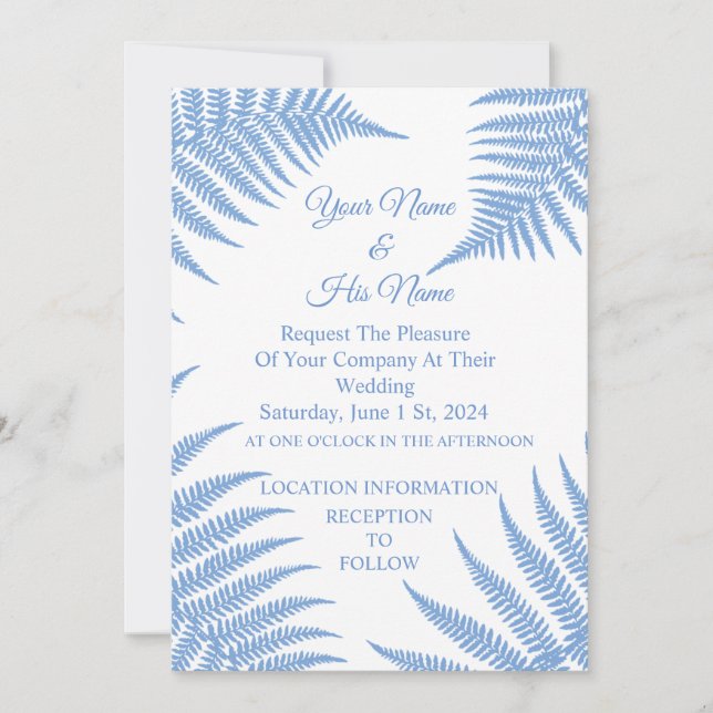 Blue Ferns Thunder_Cove  Invitation (Front)