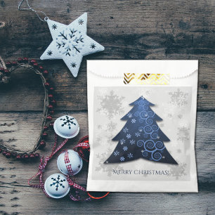 Blue Festive Christmas Tree Favour Bag