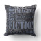 Blue Fiction Writer's Word Art Throw Pillow
