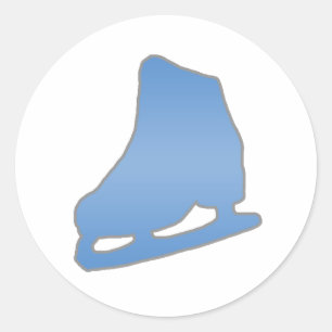 Blue Figure Skate Classic Round Sticker