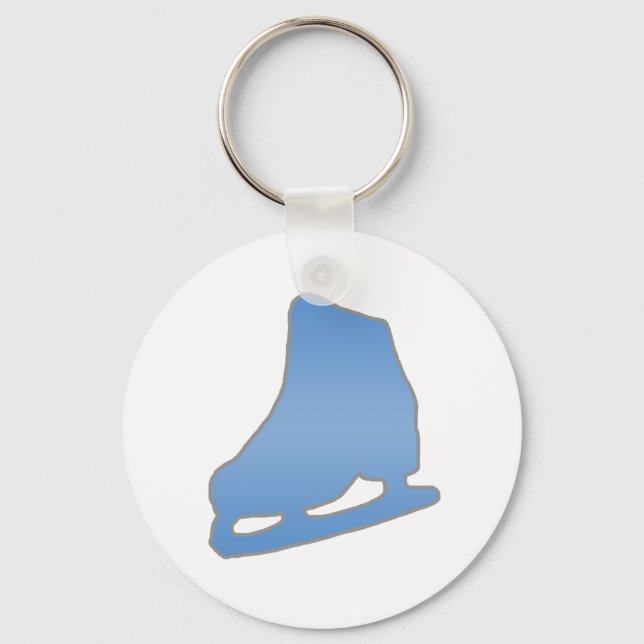 Blue Figure Skate Key Ring (Front)