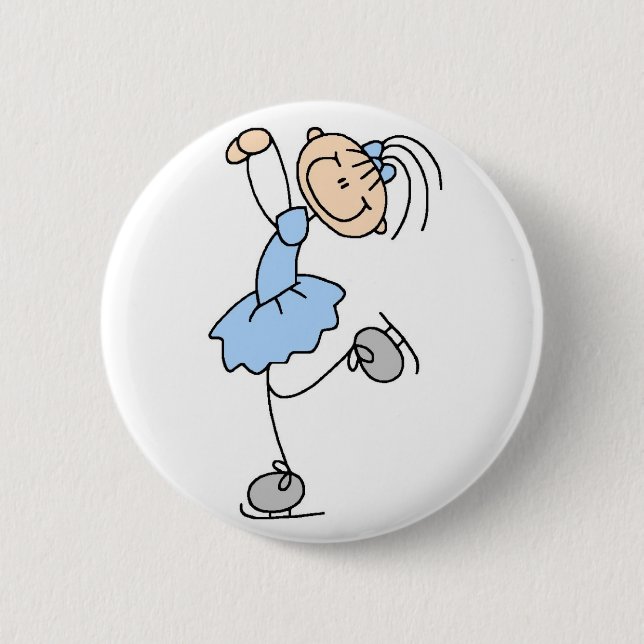 Blue Figure Skater Button (Front)