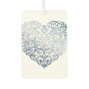 Blue Filigree Heart Air Freshener