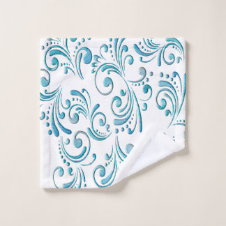 Blue Filigree Wash Cloth