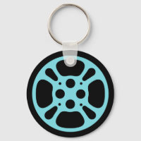 Blue Film Reel Movie Keychain