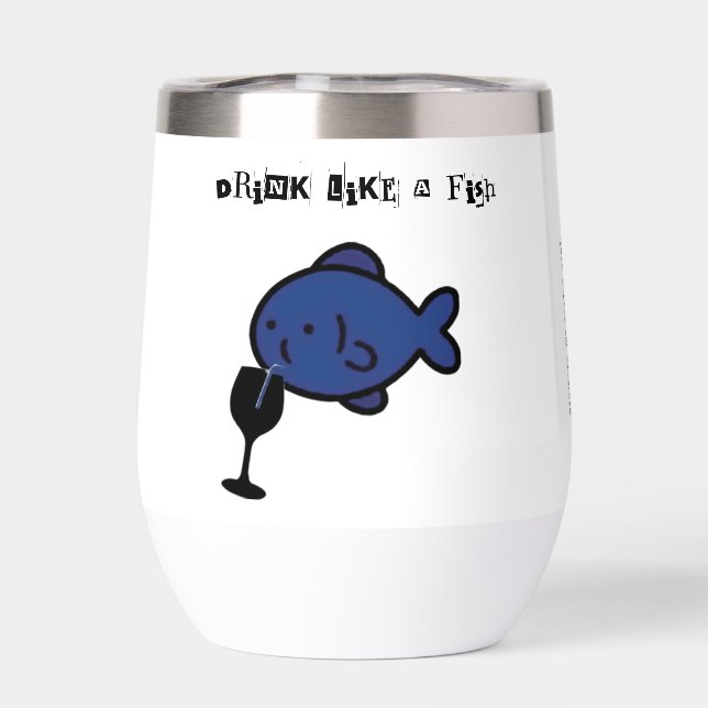 BLUE FIN funny drinking blue fish 11-ounce (Back)