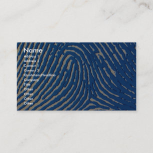 Blue fingerprint magnified business card