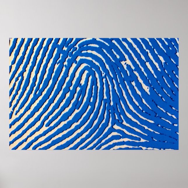 Blue fingerprint magnified poster (Front)