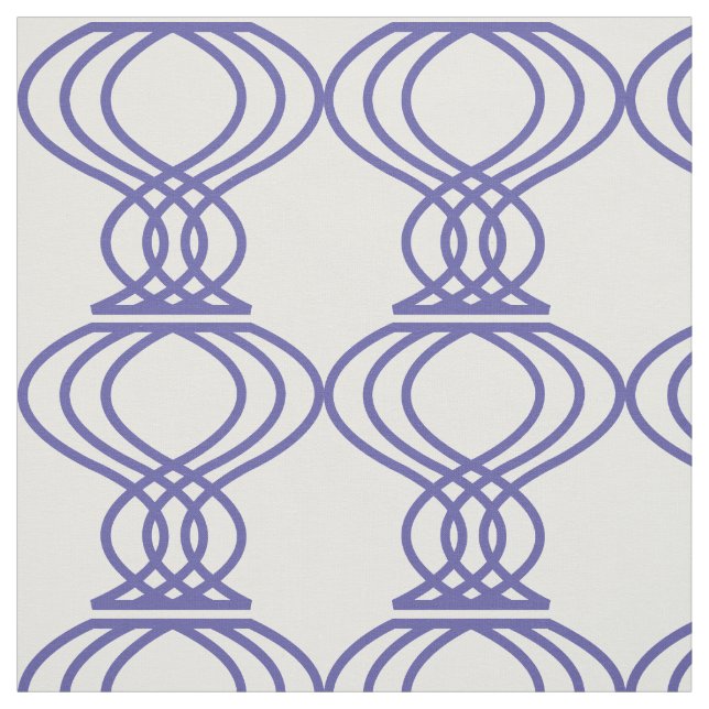 Blue Finial Pattern Fabric (Swatch)
