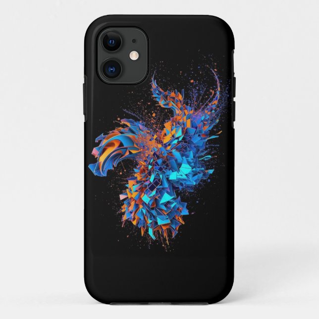 Blue Fire Mosaic Mobile Case (Back)