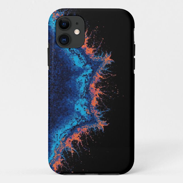 Blue Fire Mosaic Mobile Case (Back)