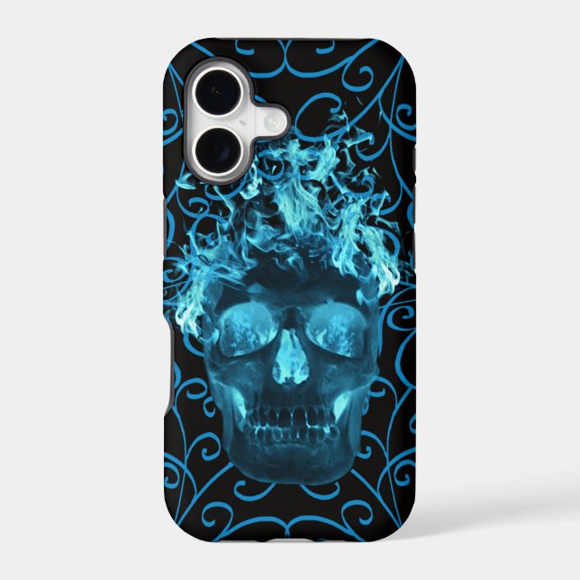 Blue Fire Skull iPhone 7 Case (Back)