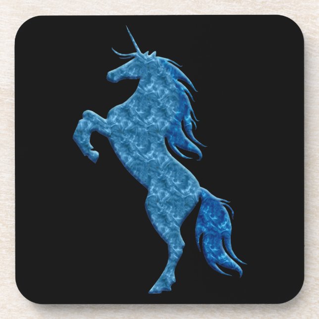 Blue Fire Unicorn Coasters (Front)