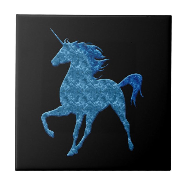 Blue Fire Unicorn Tile (Front)